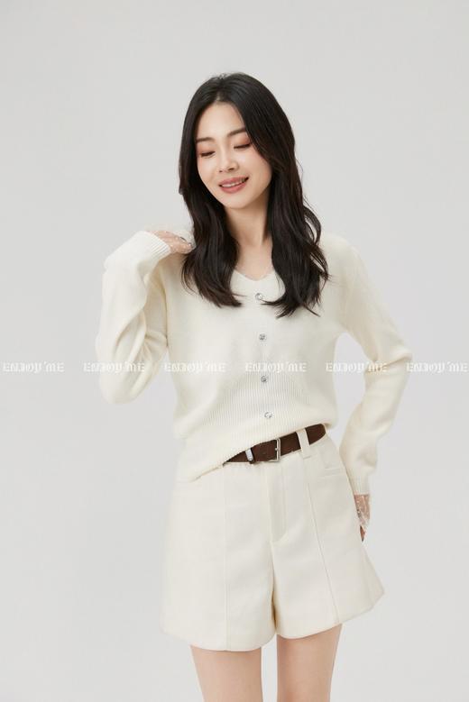 【门店同款】ENJOY冬季“暖冬软糖”V领拼接波点纱针织上衣 168043928 商品图5