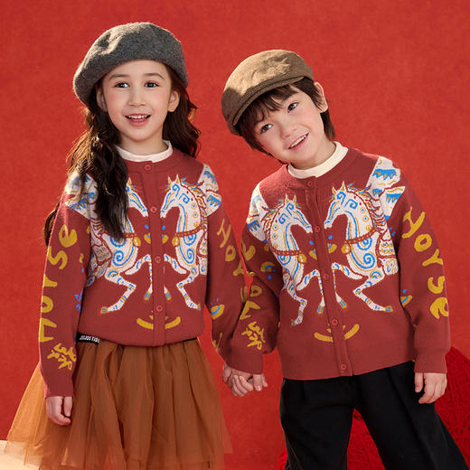 严选 | 棉花堂飞马迎春毛衣开衫 马年新年年衣 商品图6