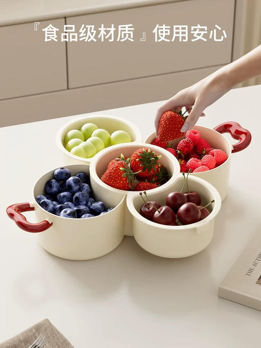 🔥16.8元买1️⃣送1️⃣到手2️⃣套‼️限时福利，太划算了【创意双层花朵沥水果盘篮】🌿别找了！收纳➕颜值就它，功能超全能 送的创意贴纸自由装饰 💥秒变专属可爱果盘，氛围感拉满🎨  商品图3