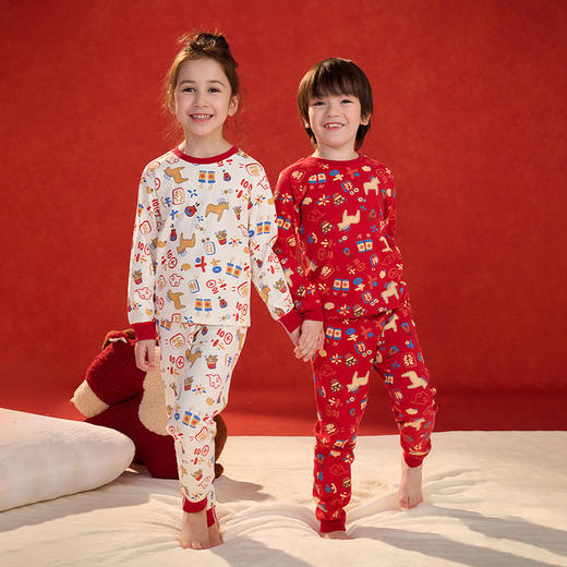 🧨超讨喜的新年红睡衣!秋衣+秋裤一套59.9元!【棉花堂新疆棉儿童内衣套装】辞旧迎新节日氛围感狠狠拿捏!聚 商品图4
