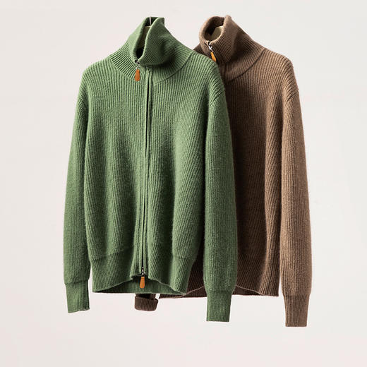 LP同款~100%纯山羊绒秋冬拉链立领羊绒衫女毛衣外套CYR25168 商品图2