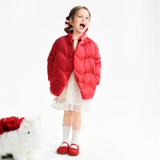 【实体店同款】女童中长款羽绒服冬季新款安奈儿童装XG545091 商品图3