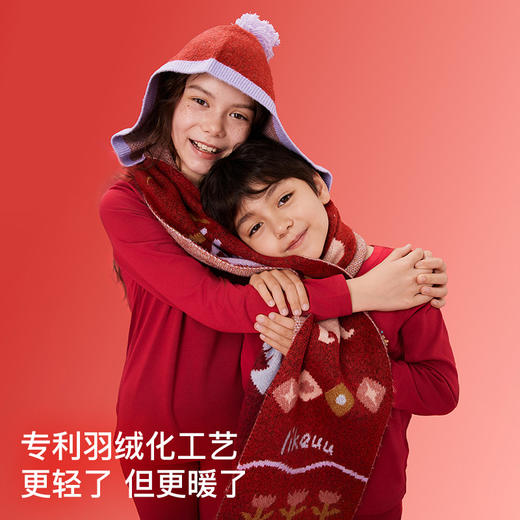 likeuu儿童本命年保暖内衣套装马年红色男女大童秋衣裤睡衣新年dr 商品图2