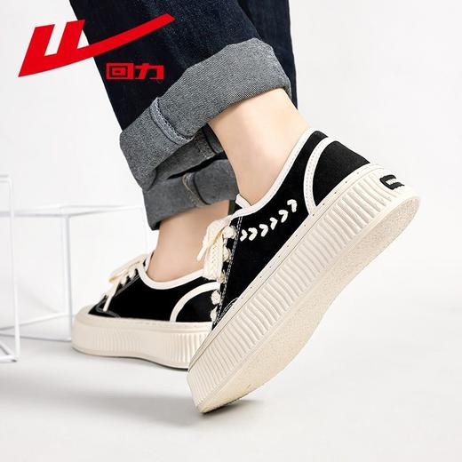 回力女鞋麦穗帆布鞋秋季百搭小香风厚底饼干鞋休闲鞋轻便板鞋子女 商品图7