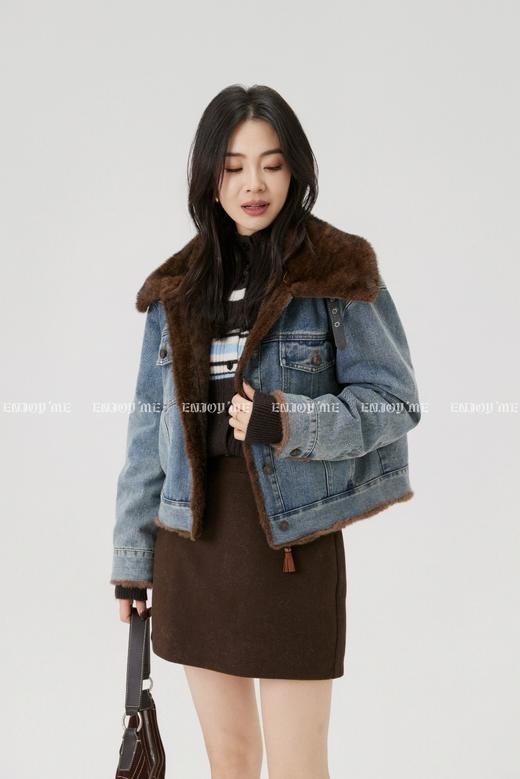 【门店同款】ENJOY冬季“游牧漫寻”翻领毛毛牛仔外套 168143232 商品图5