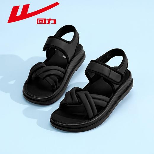 回力凉鞋女2025新款夏季软底小香风凉拖鞋魔术贴露趾运动沙滩鞋子 商品图6