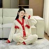 秋冬季珊瑚绒女睡衣加绒加厚法兰绒学生可外穿家居服套装简约休闲 商品缩略图3