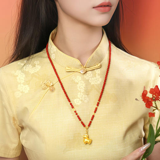 【新品首发】唐马-马上吉祥 古法金生肖马挂坠黄金足金吊坠【按克计价黄金1】MEMORA诗普琳GP2951 商品图8