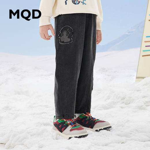 【秒】【专柜同款】MQD童装男童冬季中大儿童牛仔裤加绒长裤潮 商品图1