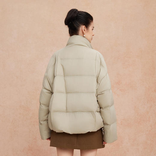 QR003斯尔丽25新款冬立领短款休闲面包服宽松加厚90绒时尚减龄羽绒服 商品图1