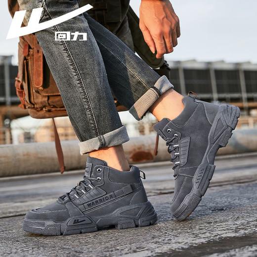 回力男鞋马丁靴男款秋季高帮靴潮流百搭户外登山鞋男士耐磨工装靴 商品图9