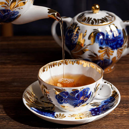 LOMONOSOV 俄皇    金色花园咖啡杯子高档精致陶瓷英式下午茶具套装 商品图2