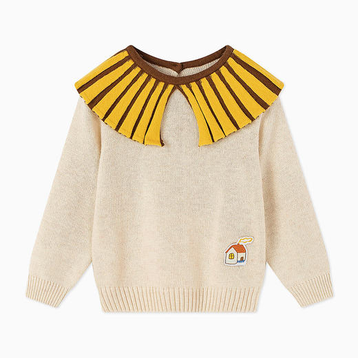 【秒】【专柜同款】MQD童装女小童毛衣秋冬新款复古百褶领儿童针织衫 商品图4