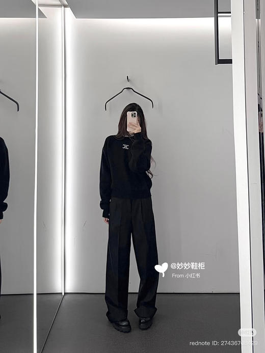 1218-5 渠道圆正 ce羊毛羊绒双层复合撞色徽标提花女款套头衫 我穿L 商品图10