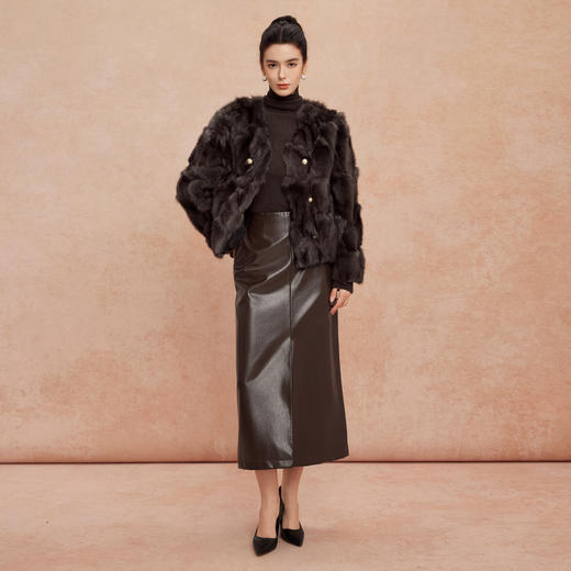 QP600斯尔丽25冬季气质名媛小香轻奢狐狸毛女士甜美温柔时尚短皮草外套 商品图7