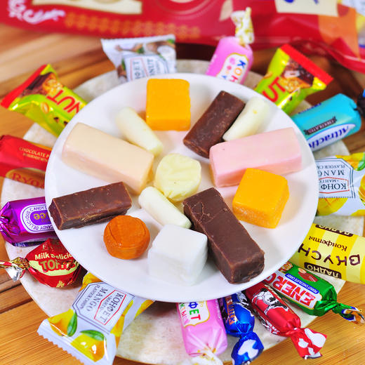 俄罗斯风味巧克力糖果混合装紫皮糖年货喜糖散装休闲零食品 商品图3