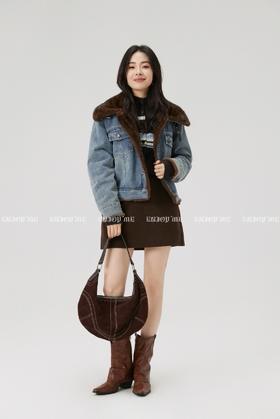 【门店同款】ENJOY冬季“游牧漫寻”翻领毛毛牛仔外套 168143232