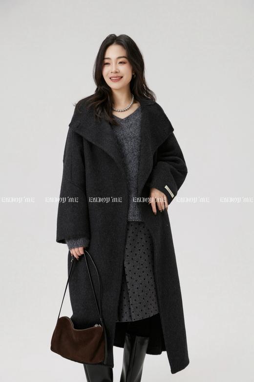【门店同款】ENJOY冬季“暖冬知性”小立领收腰长款大衣 168144139 商品图12