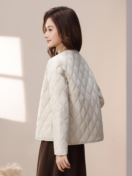 「佟丽娅同款轻薄羽绒服」冬季简约修身显瘦“两穿领”口袋短款时尚羽绒服轻薄款内胆外套(7天左右发货)60531/11356 商品图7