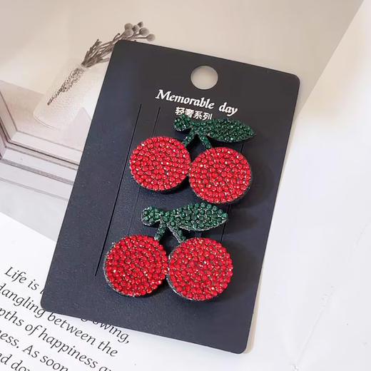 满钻小樱桃对夹对装发夹-纪念日百货门店同款168099471 商品图4