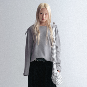 GOODBAI GOODEES 新款露肩蝴蝶结长袖T恤