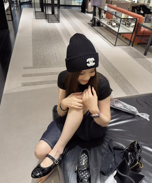 小香羊毛针织冷帽黑色 商品图11