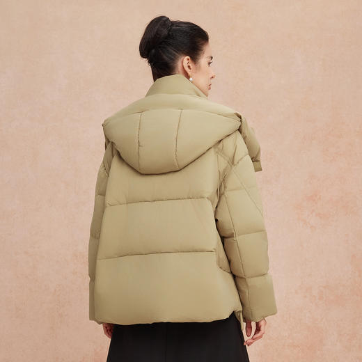 QR007斯尔丽25新款冬季连帽一手长款休闲面包服宽松加厚90绒减龄羽绒服 商品图1