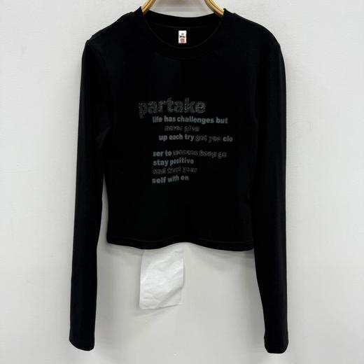 NC圆领英文字母烫钻打底T恤50902（黑） 秋季 153240140321 商品图0