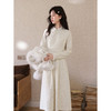 鹿向南「花影云栖」新中式国风针织长袖连衣裙女秋冬收腰杏色长裙 商品缩略图4