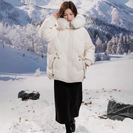 新国标90白鸭绒加肥加大码胖mm200斤中长款孕妇宽松羽绒服女2511 商品图1