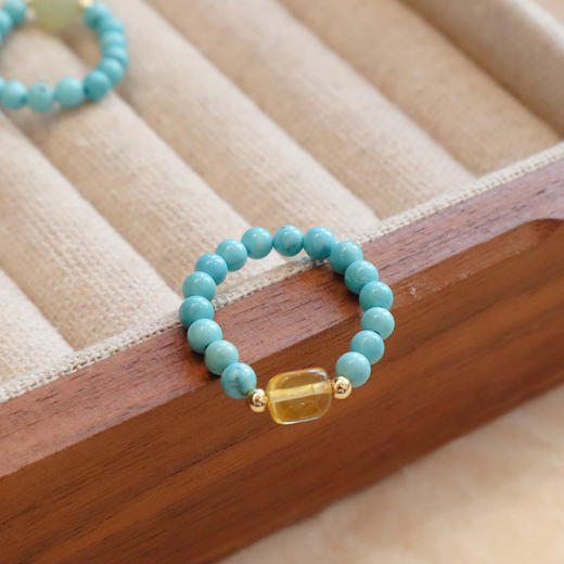 【菱镁矿天然南红戒指】敦煌小众菱镁矿戒指弹力女小众复古南红蜜蜡指环 商品图5