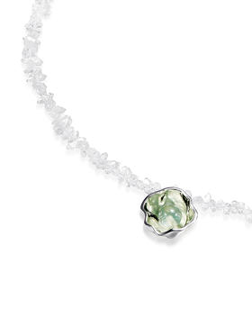 APPLOGUE｜NA2511 光之葡萄石赫尔基蒙水晶项链 [ 浅绿 ]
