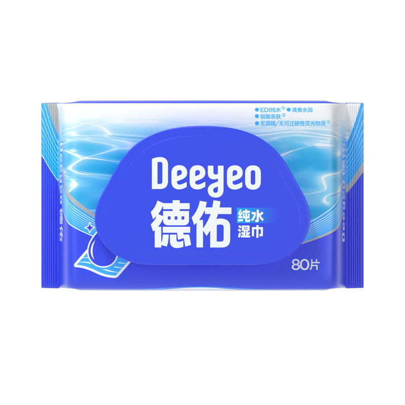 【积分兑换】德佑新升级纯水湿巾80片/包*6