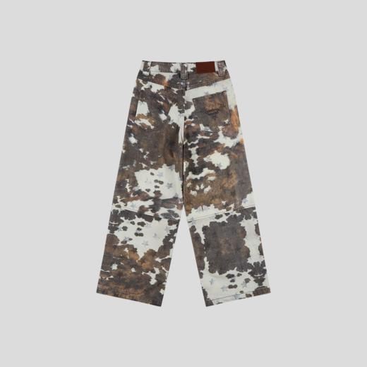 GOODBAI GOODEES 新款五角星铆钉奶牛纹直筒裤 商品图2