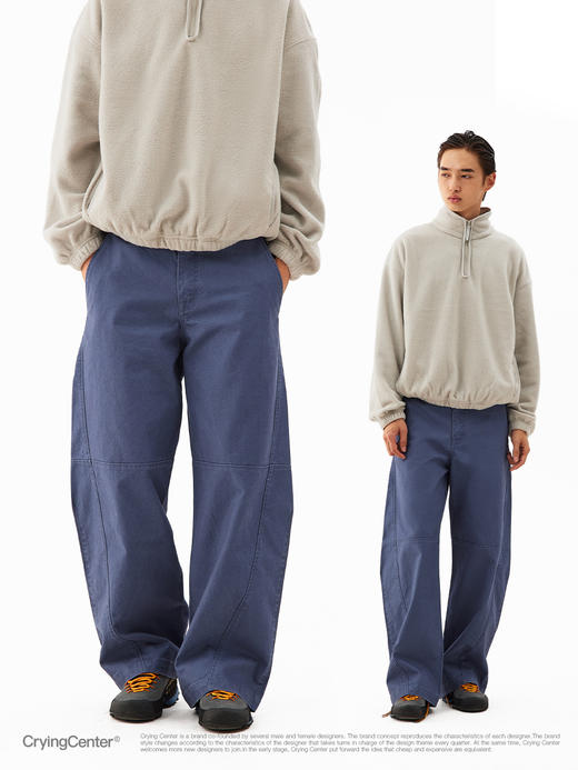 CryingCenter法工蓝洗水中腰遮胯弯刀香蕉长裤 男女同款哭喊中心 商品图2