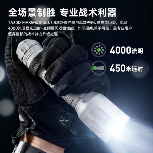 【新品，赠送纳仔手办和纪念币】微弧氧化版TA30D MAX战术手电 商品图1