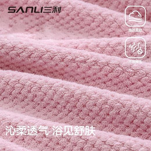 三利新款菠萝格长袖浴袍成人浴衣加厚秋冬可爱连帽睡衣珊瑚绒睡衣 商品图3