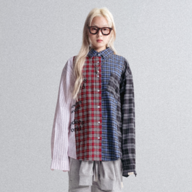 GOODBAI GOODEES 新款拼接长袖衬衫