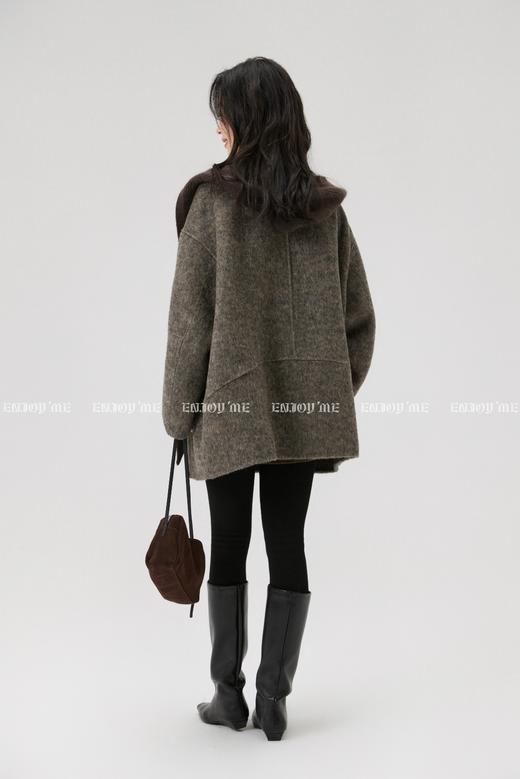 【门店同款】ENJOY冬季“暖冬知性”圆领中长款披肩大衣 168144091 商品图8