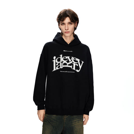 IDeverRAY明星同款秋冬美式字母连帽纯棉宽松加绒卫衣男女同款 商品图4