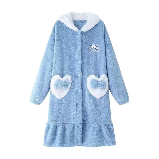 珊瑚绒睡衣玲娜贝儿带耳朵套装连帽卡通可爱加厚睡裙女家居服外穿 商品图2