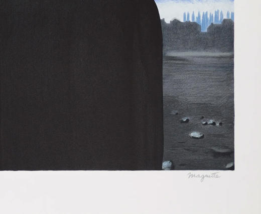 【已售】独角鹿西洋古董2010年法国巴黎Art-Lithographies出版雷内·马格利特图版签名限量彩色石版画作品《Le Maître d'École 校长》 商品图6
