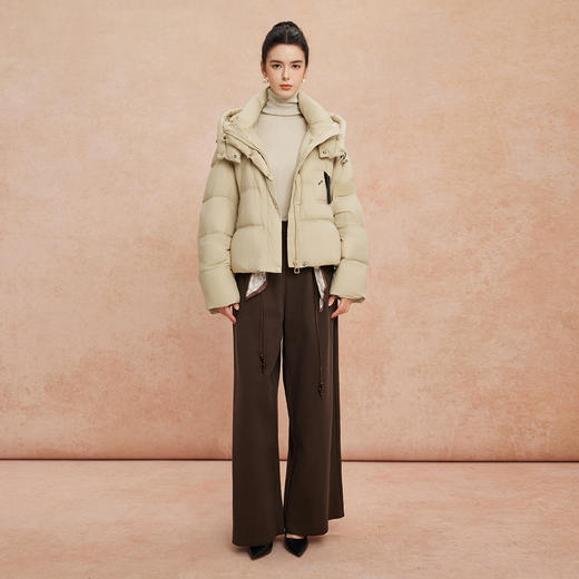 QR002斯尔丽25新款冬季连帽短款休闲面包服宽松加厚90绒时尚减龄羽绒服 商品图7