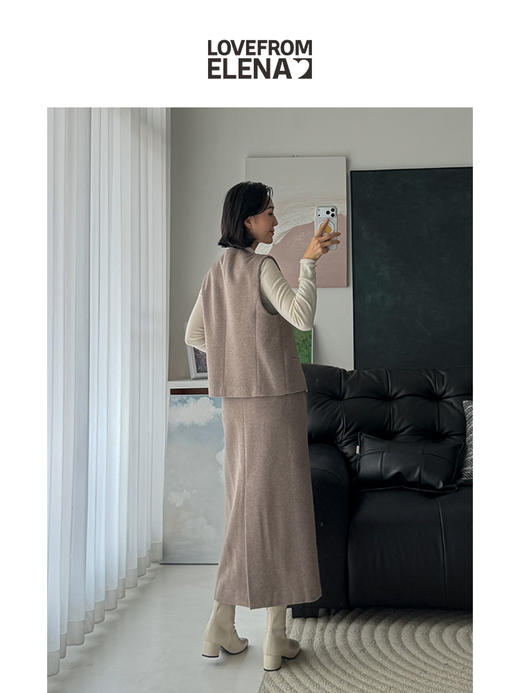 羊绒&羊毛混纺 北欧风简约毛呢马甲 商品图9