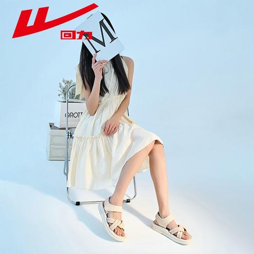 回力凉鞋女2025新款夏季软底小香风凉拖鞋魔术贴露趾运动沙滩鞋子 商品图5