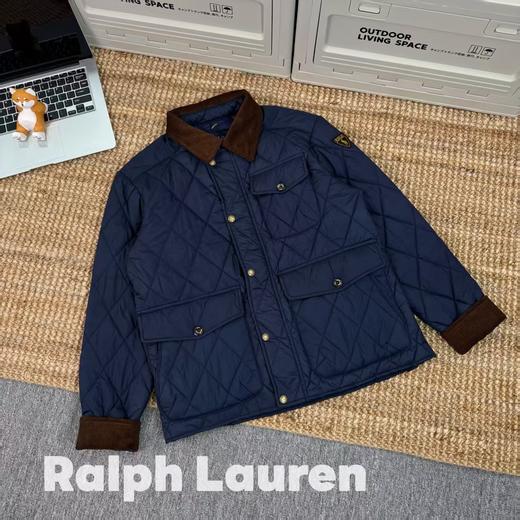 啦夫劳伦经典老钱风工装菱格复古棉服夹克外套 商品图3