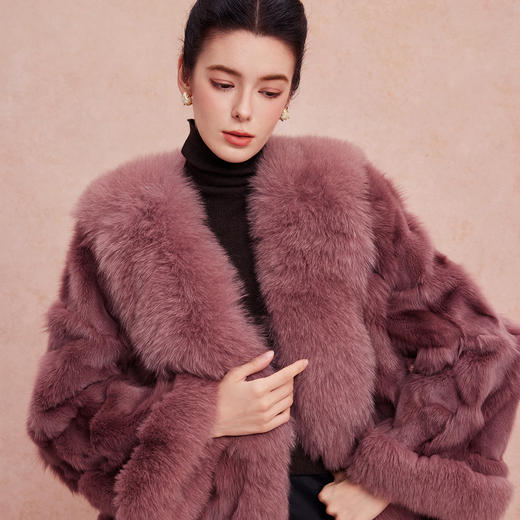 QP604斯尔丽2025冬季新款进口狐狸毛贵妇皮草高级复古奢华皮草长外套 商品图4