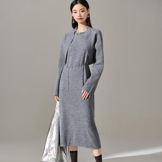 剩S 芳外 100%羊毛针织开衫+羊毛背心裙套装 两件套1659 商品图1