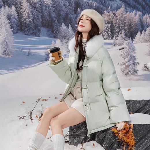 新国标90白鸭绒加肥加大码胖mm200斤中长款孕妇国风羽绒服女2501 商品图0