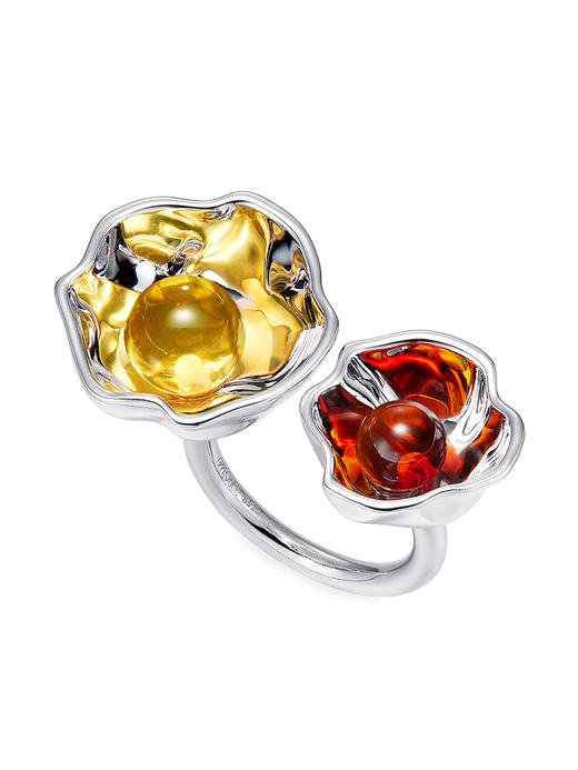 APPLOGUE｜RI2509A 光之蓝珀及红蓝珀指间戒指 [ 红黄 ] 商品图0